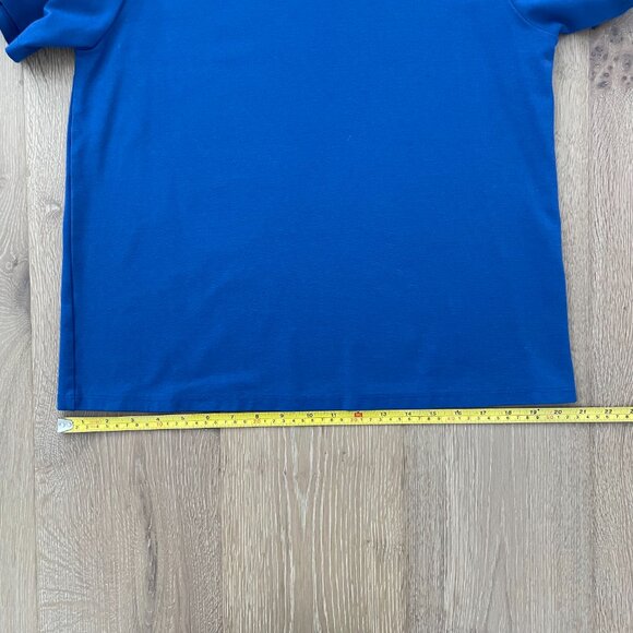 Halogen Shirt Women Medium Royal Blue Ruffle Sleeve Top Stretch HA373824MI - Picture 11 of 12